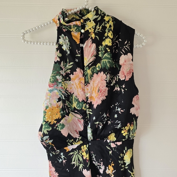 NWT Petal & Pup Anabelle Halter Neck Midi Sun Dress in Black Floral XS Sundress - Picture 8 of 12